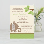 5x7 Funky Monkey Jungle Zoo Invitation d'anniversa (Debout devant)