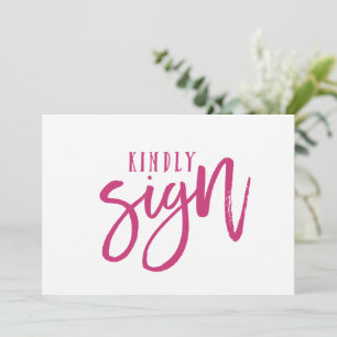 5X7 Gastboek Bord Borstel Schrift (Magenta)