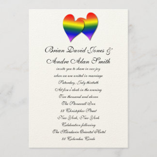 5x7 Gay Wedding Rainbow LGBT PrideTextured Paper Kaart