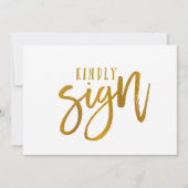 5X7 gebarenteken voor gastboeken | Penseelscript-F (Voorkant)