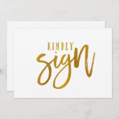 5X7 gebarenteken voor gastboeken | Penseelscript-F (Voorkant / Achterkant)