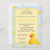 5x7 gele blu Rubber Ducky Baby shower Uitnodiging (Voorkant)