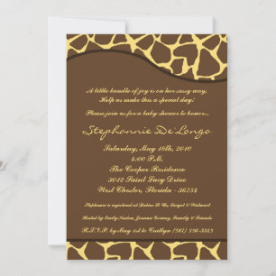 5x7 Giraffe Animal Print Baby shower Uitnodiging