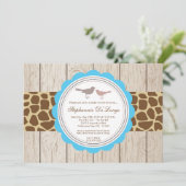5x7 Giraffe Oiseau Couple nuptiale Invitation (Debout devant)