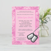 5x7 Girl ARMY Camo ACU Prin Baby shower Invitation (Debout devant)