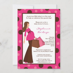 5x7 Girl Modern Mod Ma Baby shower Uitnodiging