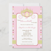 5x7 Girl Princess Carriage Invitation Baby shower (Devant)