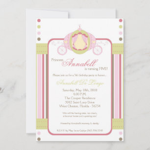 5x7 Girl Princess Carrie Invitation Anniversaire