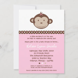 5x7 Girly Modern Mood Baby shower singe Invitation