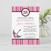5x7 Girly Punk Rocker Baby shower Invitation (Debout devant)