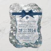 5x7 Glace craquée Faire-part de mariage de neige h (Devant / Derrière)