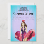 5x7 Glamor Girl Quinceanera Invitation Anniversair (Devant)