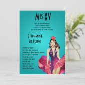 5x7 Glamor Girl Quinceanera Invitation Anniversair (Debout devant)