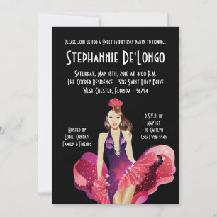5x7 Glamor Girl Sweet 16 Anniversaire Invitation