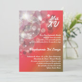 5x7 Glitz Glimmer Quinceanera Invitation d'anniver (Debout devant)