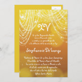 5x7 Glitz Glimmer Quinceanera Invitation d'anniver (Devant / Derrière)