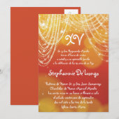 5x7 Glitz Glimmer Quinceanera Invitation d'anniver (Devant / Derrière)