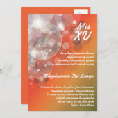 5x7 Glitz Glimmer Quinceanera Invitation d'anniver (Devant / Derrière)