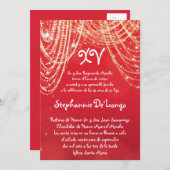 5x7 Glitz Glimmer Quinceanera Invitation d'anniver (Devant / Derrière)