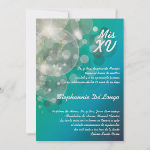 5x7 Glitz Glimmer Quinceanera Invitation d'anniver