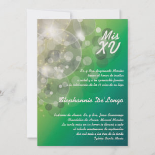 5x7 Glitz Glimmer Quinceanera Verjaardag Uitnodigi Kaart