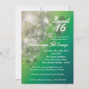 5x7 Glitz Glimmer Sweet 16 Anniversaire Invitation