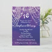 5x7 Glitz Glimmer Sweet 16 Anniversaire Invitation (Debout devant)
