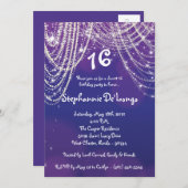 5x7 Glitz Glimmer Sweet 16 Anniversaire Invitation (Devant / Derrière)