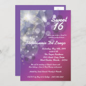 5x7 Glitz Glimmer Sweet 16 Anniversaire Invitation (Devant / Derrière)