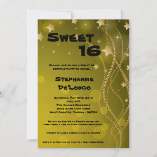 5x7 Glitz Glitter Sweet 16 Verjaardag Uitnodiging