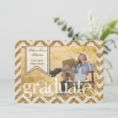 5x7 Gold Glitter Chevron Strip Senior Aankondiging (Staand voorkant)