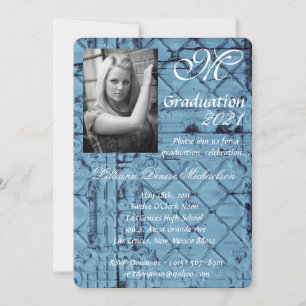 5x7 Graduation Part Invitation Rustique Tin Panel