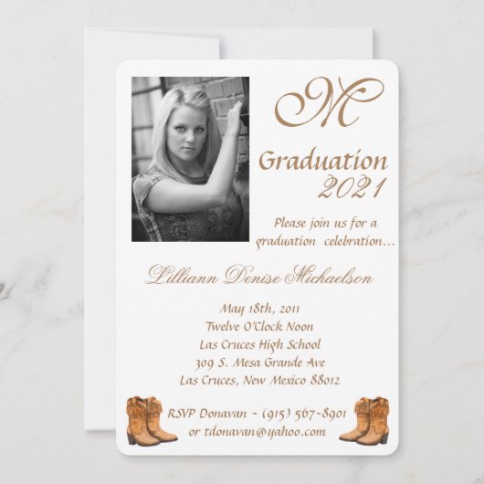 5x7 Graduation Part Invitation Summer Country Wedd (Devant)