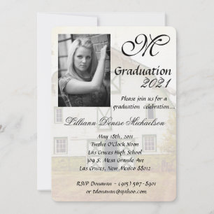 5x7 Graduation Partie Invitation Coucher du soleil