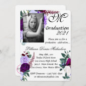 5x7 Graduation Partie Invitation Lavande Hibiscus (Devant / Derrière)