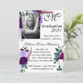 5x7 Graduation Partie Invitation Lavande Hibiscus (Debout devant)