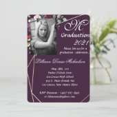 5x7 Graduation Partie Invitation Plum Purple Roses (Debout devant)