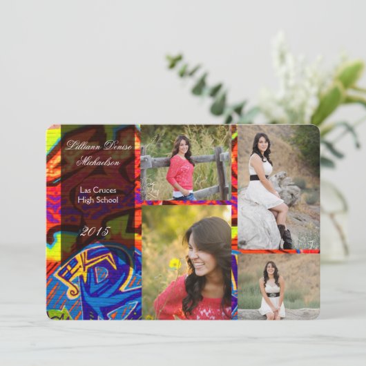 5x7 Graffiti Peinture Faire-part principal (Debout devant)