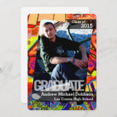 5x7 Graffiti Peinture Faire-part principal (Devant / Derrière)