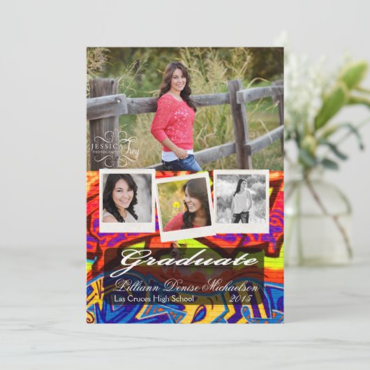 5x7 Graffiti Peinture Faire-part principal (Debout devant)