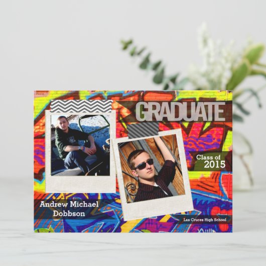 5x7 Graffiti Peinture Faire-part principal (Debout devant)