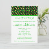 5x7 Green Cheetah 16e anniversaire Invitation (Debout devant)