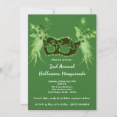 5x7 Green Masquerade Noël XMAS Invitation (Devant)