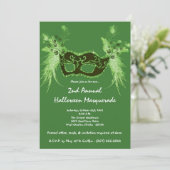 5x7 Green Masquerade Noël XMAS Invitation (Debout devant)