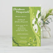 5x7 Green Masquerade Noël XMAS Invitation (Debout devant)