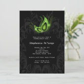 5x7 Green Masquerade Sweet 16 Birthday Invitation Kaart (Staand voorkant)