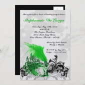5x7 Green Masquerade Sweet 16 Birthday Invitation Kaart (Voorkant / Achterkant)