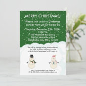 5x7 Green Snowman Snow Christmas Party Invitation (Debout devant)