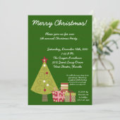 5x7 Green XMAS Tree Christmas Party Invitation (Debout devant)