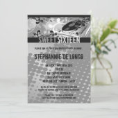 5x7 Grey DJ Spin Platenspeler16th Birthday Invitat Kaart (Staand voorkant)